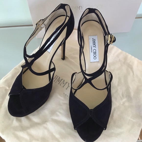 Jimmy Choo Shoes - Jimmy Choo Purple Suede Platform Heel Sandals